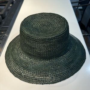 NWT J.Crew Wide Brim Raffia bucket hat